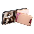 For Motorola Razr 60 Ultra Twill Fabric Leather Skin Card Bag Magnetic Back Phone Case(Pink) - 3