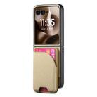 For Motorola Razr 60 Ultra Twill Fabric Leather Skin Card Bag Magnetic Back Phone Case(Khaki) - 2