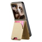 For Motorola Razr 60 Ultra Twill Fabric Leather Skin Card Bag Magnetic Back Phone Case(Khaki) - 3