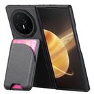 For Honor Magic V3 Twill Fabric Leather Skin Card Bag Magnetic Back Phone Case(Black) - 3