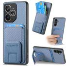 For Realme Neo7 Carbon Fiber Card Bag Fold Stand Phone Case(Blue) - 1