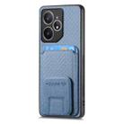 For Realme Neo7 Carbon Fiber Card Bag Fold Stand Phone Case(Blue) - 2