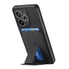 For Realme Neo7 Carbon Fiber Card Bag Fold Stand Phone Case(Black) - 3