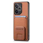 For Realme Neo7 Carbon Fiber Card Bag Fold Stand Phone Case(Brown) - 2