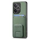 For Realme Neo7 Carbon Fiber Card Bag Fold Stand Phone Case(Green) - 2