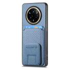 For Realme 14 Pro Carbon Fiber Card Bag Fold Stand Phone Case(Blue) - 2