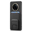 For Realme 14 Pro Carbon Fiber Card Bag Fold Stand Phone Case(Black) - 2