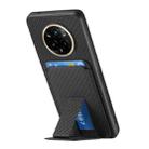 For Realme 14 Pro Carbon Fiber Card Bag Fold Stand Phone Case(Black) - 3