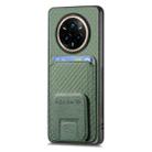 For Realme 14 Pro+ Carbon Fiber Card Bag Fold Stand Phone Case(Green) - 2