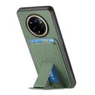 For Realme 14 Pro+ Carbon Fiber Card Bag Fold Stand Phone Case(Green) - 3