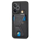 For Realme Neo7 Carbon Fiber Wallet Flip Card K-shaped Holder Phone Case(Black) - 2