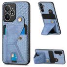 For Realme Neo7 Carbon Fiber Wallet Flip Card K-shaped Holder Phone Case(Blue) - 1