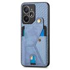 For Realme Neo7 Carbon Fiber Wallet Flip Card K-shaped Holder Phone Case(Blue) - 2
