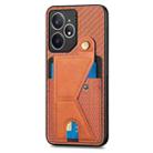 For Realme Neo7 Carbon Fiber Wallet Flip Card K-shaped Holder Phone Case(Brown) - 2
