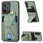 For Realme Neo7 Carbon Fiber Wallet Flip Card K-shaped Holder Phone Case(Green) - 1