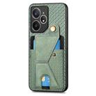 For Realme Neo7 Carbon Fiber Wallet Flip Card K-shaped Holder Phone Case(Green) - 2