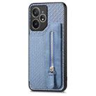 For Realme Neo7 Carbon Fiber Horizontal Flip Zipper Wallet Phone Case(Blue) - 2