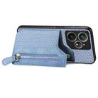 For Realme Neo7 Carbon Fiber Horizontal Flip Zipper Wallet Phone Case(Blue) - 3