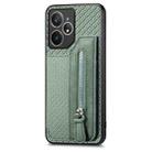 For Realme Neo7 Carbon Fiber Horizontal Flip Zipper Wallet Phone Case(Green) - 2