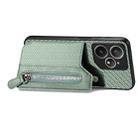 For Realme Neo7 Carbon Fiber Horizontal Flip Zipper Wallet Phone Case(Green) - 3
