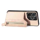 For Realme Neo7 Carbon Fiber Horizontal Flip Zipper Wallet Phone Case(Khaki) - 3