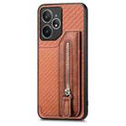 For Realme Neo7 Carbon Fiber Horizontal Flip Zipper Wallet Phone Case(Brown) - 2