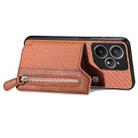 For Realme Neo7 Carbon Fiber Horizontal Flip Zipper Wallet Phone Case(Brown) - 3