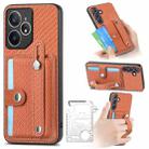 For Realme Neo7 Wristband Kickstand Wallet Back Phone Case with Tool Knife(Brown) - 1