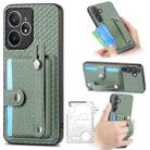 For Realme Neo7 Wristband Kickstand Wallet Back Phone Case with Tool Knife(Green) - 1