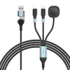 1.2m 2-in-3 100W PD Fast Charging Date Cable for Phone and Watch - 1