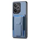 For Realme Neo7 Carbon Fiber Fold Stand Elastic Card Bag Phone Case(Blue) - 2