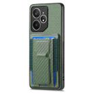 For Realme Neo7 Carbon Fiber Fold Stand Elastic Card Bag Phone Case(Green) - 2
