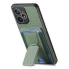 For Realme Neo7 Carbon Fiber Fold Stand Elastic Card Bag Phone Case(Green) - 3
