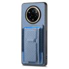 For Realme 14 Pro Carbon Fiber Fold Stand Elastic Card Bag Phone Case(Blue) - 2