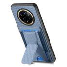 For Realme 14 Pro Carbon Fiber Fold Stand Elastic Card Bag Phone Case(Blue) - 3