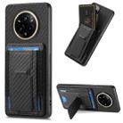 For Realme 14 Pro Carbon Fiber Fold Stand Elastic Card Bag Phone Case(Black) - 1