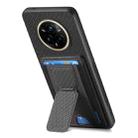For Realme 14 Pro Carbon Fiber Fold Stand Elastic Card Bag Phone Case(Black) - 3