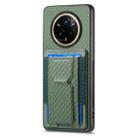 For Realme 14 Pro Carbon Fiber Fold Stand Elastic Card Bag Phone Case(Green) - 2