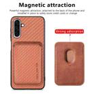 For Samsung Galaxy A56 5G Carbon Fiber Leather Card Magsafe Phone Case(Brown) - 2