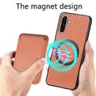 For Samsung Galaxy A56 5G Carbon Fiber Leather Card Magsafe Phone Case(Brown) - 3