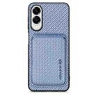 For Samsung Galaxy S25 Edge 5G Carbon Fiber Leather Card Magsafe Phone Case(Blue) - 1