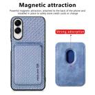 For Samsung Galaxy S25 Edge 5G Carbon Fiber Leather Card Magsafe Phone Case(Blue) - 2