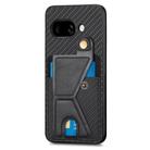 For Google Pixel 9a Carbon Fiber Wallet Flip Card K-shaped Holder Phone Case(Black) - 2
