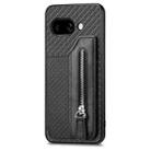 For Google Pixel 9a Carbon Fiber Horizontal Flip Zipper Wallet Phone Case(Black) - 2