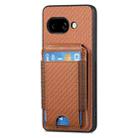 For Google Pixel 9a Carbon Fiber Vertical Flip Wallet Stand Phone Case(Brown) - 2