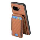 For Google Pixel 9a Carbon Fiber Vertical Flip Wallet Stand Phone Case(Brown) - 3