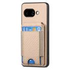 For Google Pixel 9a Carbon Fiber Vertical Flip Wallet Stand Phone Case(Khaki) - 2