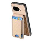 For Google Pixel 9a Carbon Fiber Vertical Flip Wallet Stand Phone Case(Khaki) - 3