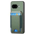For Google Pixel 9a Carbon Fiber Vertical Flip Wallet Stand Phone Case(Green) - 2