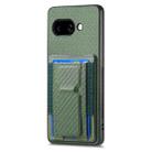 For Google Pixel 9a Carbon Fiber Fold Stand Elastic Card Bag Phone Case(Green) - 2
